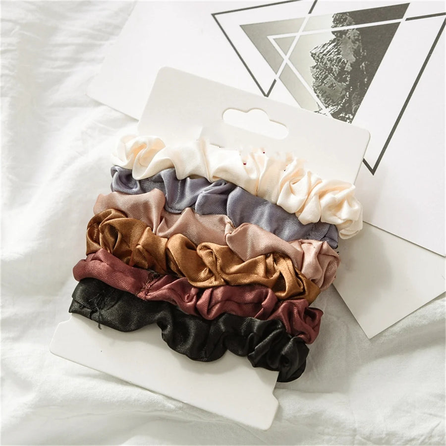 Belle Satin Hair Scrunchie Set (6pcs)